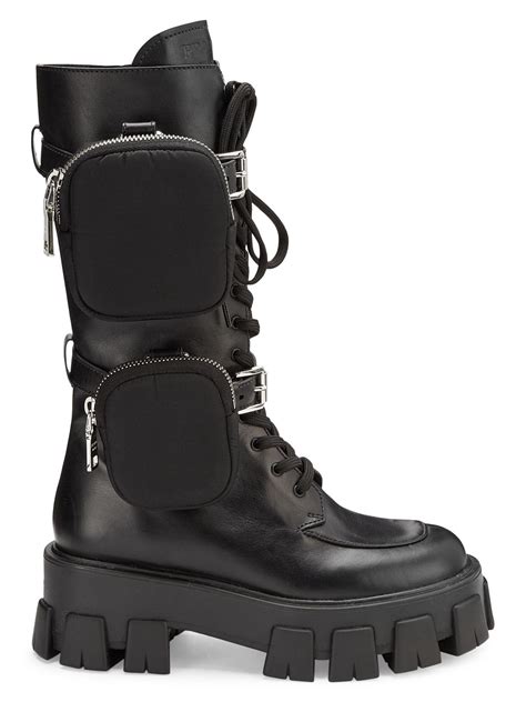 prada combat boots pockets|prada chunky heel ankle boots.